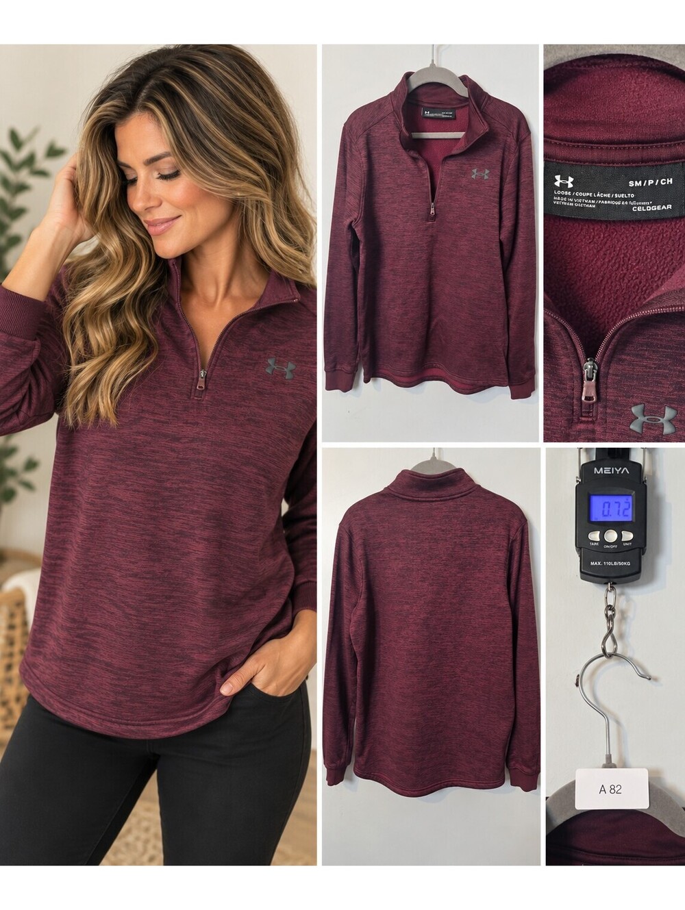 Under Armour maroon quarter-zip pullover